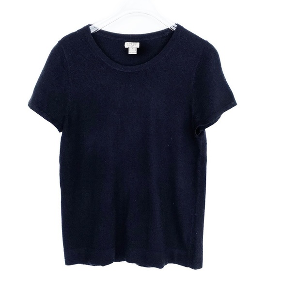 J. CREW Wool blend Black short sleeve sweater top Womens size S - Picture 1 of 7
